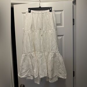 NWOT Kivari Farah Broderie Anglaise Midi Skirt In White